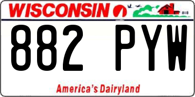 WI license plate 882PYW