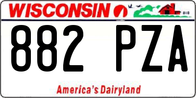 WI license plate 882PZA
