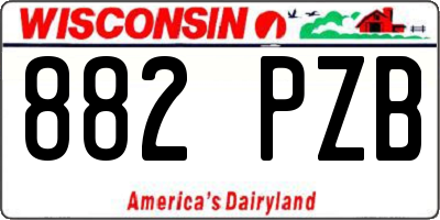 WI license plate 882PZB