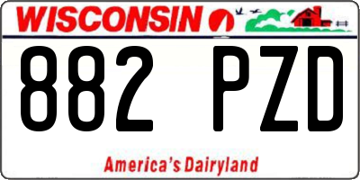 WI license plate 882PZD
