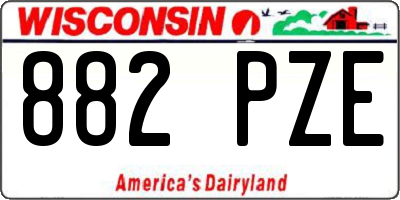 WI license plate 882PZE