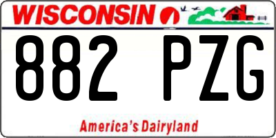 WI license plate 882PZG