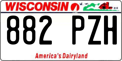 WI license plate 882PZH