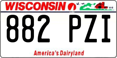 WI license plate 882PZI