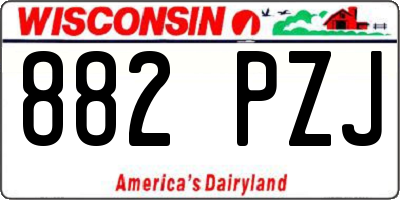 WI license plate 882PZJ