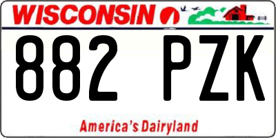 WI license plate 882PZK