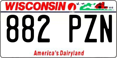 WI license plate 882PZN