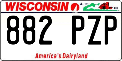 WI license plate 882PZP