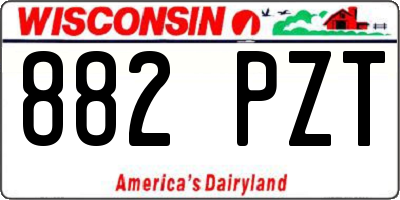 WI license plate 882PZT