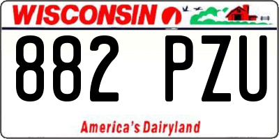 WI license plate 882PZU