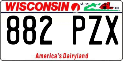 WI license plate 882PZX