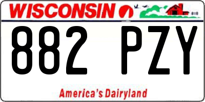 WI license plate 882PZY