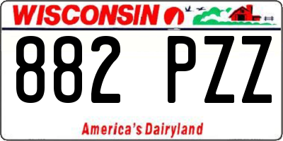 WI license plate 882PZZ