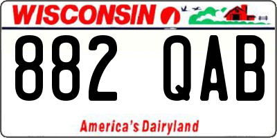 WI license plate 882QAB