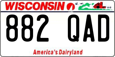 WI license plate 882QAD