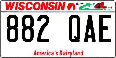 WI license plate 882QAE