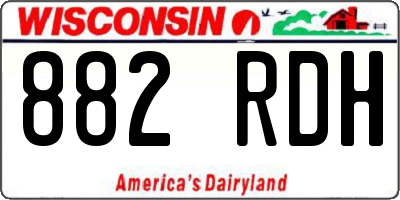 WI license plate 882RDH