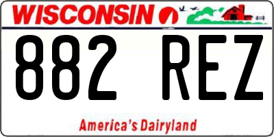 WI license plate 882REZ