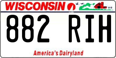 WI license plate 882RIH
