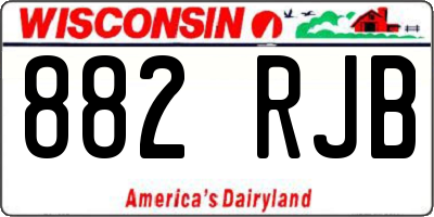 WI license plate 882RJB