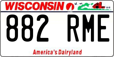 WI license plate 882RME