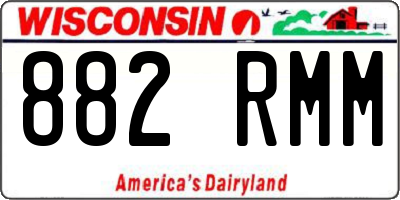 WI license plate 882RMM