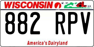 WI license plate 882RPV
