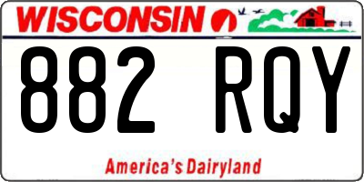 WI license plate 882RQY