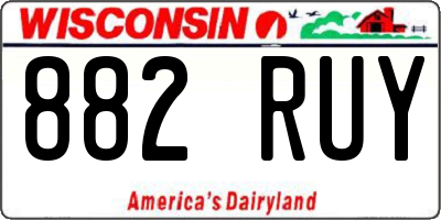 WI license plate 882RUY