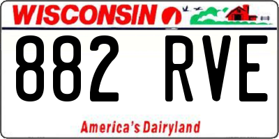 WI license plate 882RVE