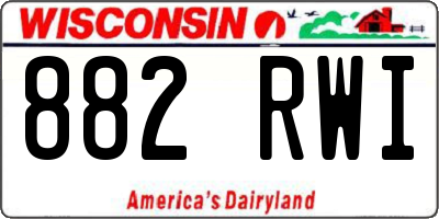WI license plate 882RWI