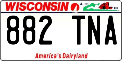 WI license plate 882TNA