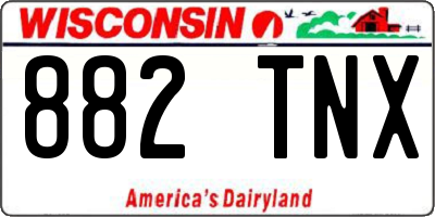 WI license plate 882TNX