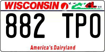WI license plate 882TPO