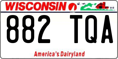 WI license plate 882TQA