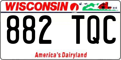 WI license plate 882TQC