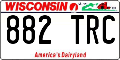WI license plate 882TRC