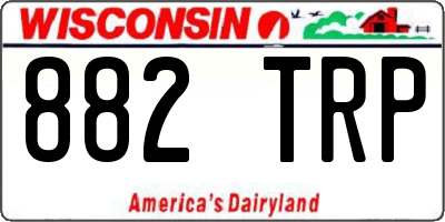 WI license plate 882TRP