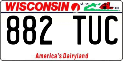 WI license plate 882TUC