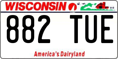 WI license plate 882TUE