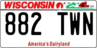 WI license plate 882TWN