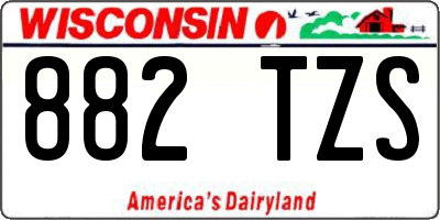 WI license plate 882TZS