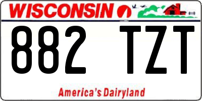 WI license plate 882TZT