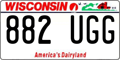 WI license plate 882UGG