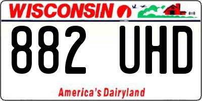 WI license plate 882UHD