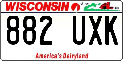 WI license plate 882UXK