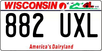 WI license plate 882UXL
