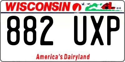 WI license plate 882UXP