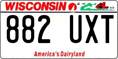 WI license plate 882UXT