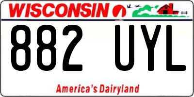 WI license plate 882UYL